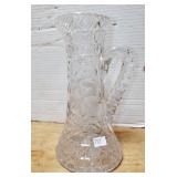 TALL CUT GLASS PITCHER
