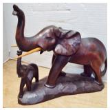 WOOD CARVED ELEPHANTS