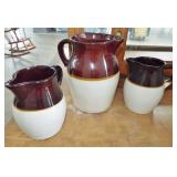 ASSORTED CROCK PITCHERS