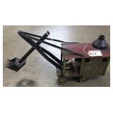 EARLY PRESSED STEEL STEAM SHOVEL TOY
