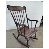 DECORATED PLANK SEAT ROCKER