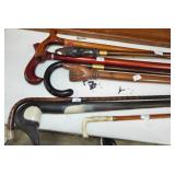 ASSORTED CANES & WALKING STICKS