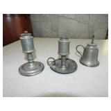 PEWTER WHALE OIL LAMPS