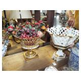 2 RETICULATED FRUIT BOWLS