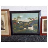 FRAMED FOLKART PICTURE