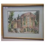 Framed Water Color Building 26x21