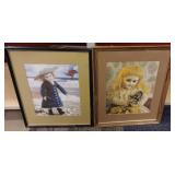 2x Doll Pictures 22x19in