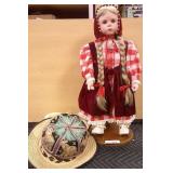 Standing Blonde Doll & Hats