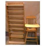 Wood Shelf & Baby Highchair
