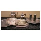 World Silver On Copper Seving Treys & More