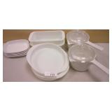 White Pyrex & Corning Ware Dishware