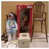 Vintage Dolls, Doll Chair & More