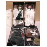 2x Belleek Coleen Dancing Doll & Gene Doll Clothes