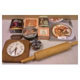 Decor Wall Clock, Vintage Tins & More