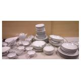 103 Pc Fukagawa White & Chrom Dishware