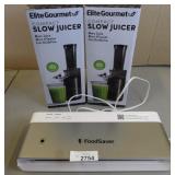 Foodsaver & 2x Elite Compact Gourmet Slow Juicer Foodsaver & 2x Elite Compact Gourmet Slow Juicer