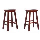 2x Solid Wood Counter Stool 29in Classic Cherry 2x Solid Wood Counter Stool 29in Classic Cherry