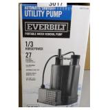 Everbilt Portable Water Removal Pump 1/3hp Everbilt Portable Water Removal Pump 1/3hp