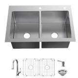 Glacier Bay 18-gauge Double Bowl Sink Glacier Bay 18-gauge Double Bowl Sink