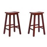 2x Solid Wood Counter Stool 29in Classic Cherry 2x Solid Wood Counter Stool 29in Classic Cherry