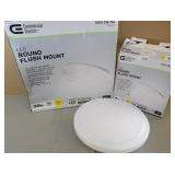 2x Commercial Electrci Round Flush Mount Fixtures 2x Commercial Electrci Round Flush Mount Fixtures
