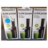 3x Elite Gourmet Compact Slow Juicer 3x Elite Gourmet Compact Slow Juicer