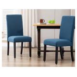 2x Linen Fabric Upholstered Dining Chair 2x Linen Fabric Upholstered Dining Chair