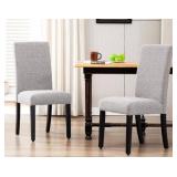 2x Nina Linen Fabric Upholstered Dining Chair 2x Nina Linen Fabric Upholstered Dining Chair