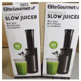 2x Elite Gourmet Compact Slow Juicer