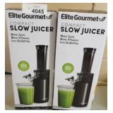 2x Elite Gourmet Compact Slow Juicer