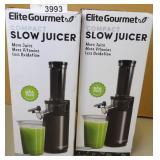 2x Elite Gourmet Compact Slow Juicer