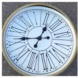 Home Decorators Modern Round White Metal Clock