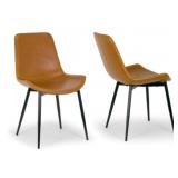 2 Alary Faux Leather Side Chairs 17in