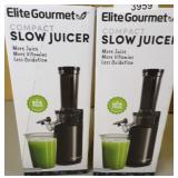 2x Elite Gourmet Compact Slow Juicer