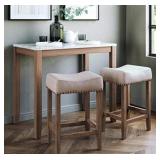 Nathan James 3pc Viktor Marbled Pub Dining Set