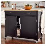 Glenville Black Kitchen Cart