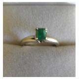 14k White Gold Emerald Ring 2.1grams Size 2.5