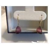 14k Gemstone Drop Earrings 2.4g