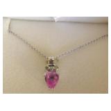 Pink Sapphire & Diamond Necklace