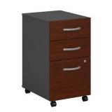 Vertical 3-drawer Mobile File Cabinet 21in Deep