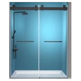 Frameless 57-60x79in Shower Door Tlds01-bl-60-b Frameless 57-60x79in Shower Door Tlds01-bl-60-b