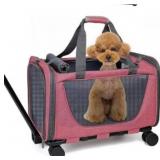 2x Prokei Pink Pet Carrier With Wheels