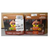 2x Turkey on pumpkin inflatables 2x Turkey on pumpkin inflatables