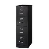 Staples 22in Deep Black 4 Drawer Filing Cabinet