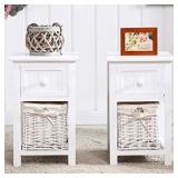 White Bedside Cabinets Set Of 2