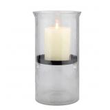 10" T Glass Hurricane Candle Holder