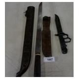 Sword &  trench knife with knuckle duster