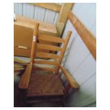 Ladder Back Woven Seat Rocking Chair