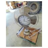 Fan Look Clock & Pedestal Candle Stick Holders