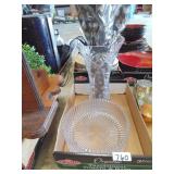 Cut Glass Vase & Glass Bowl